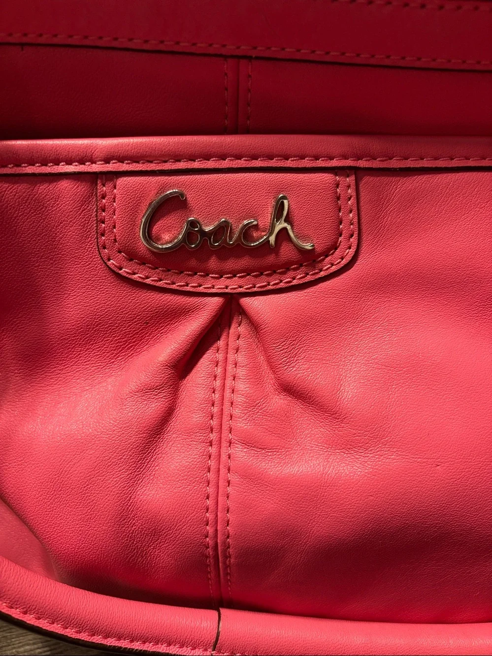 Coach Park Pink Leather Carryall Tote Shoulder Bag F19728